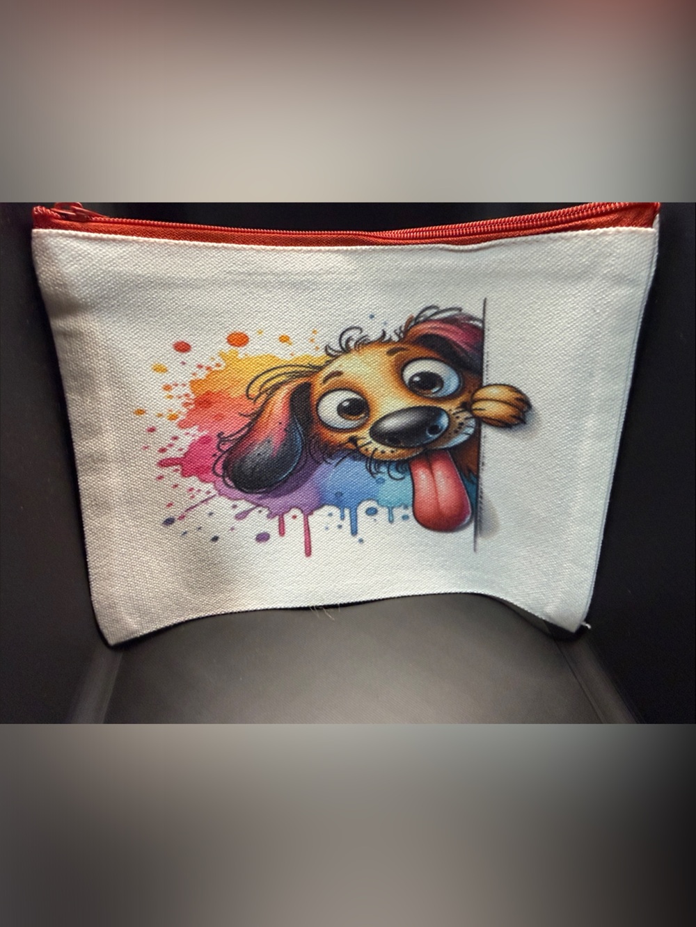NEW Colorful Playful Puppy Zipper Pouch